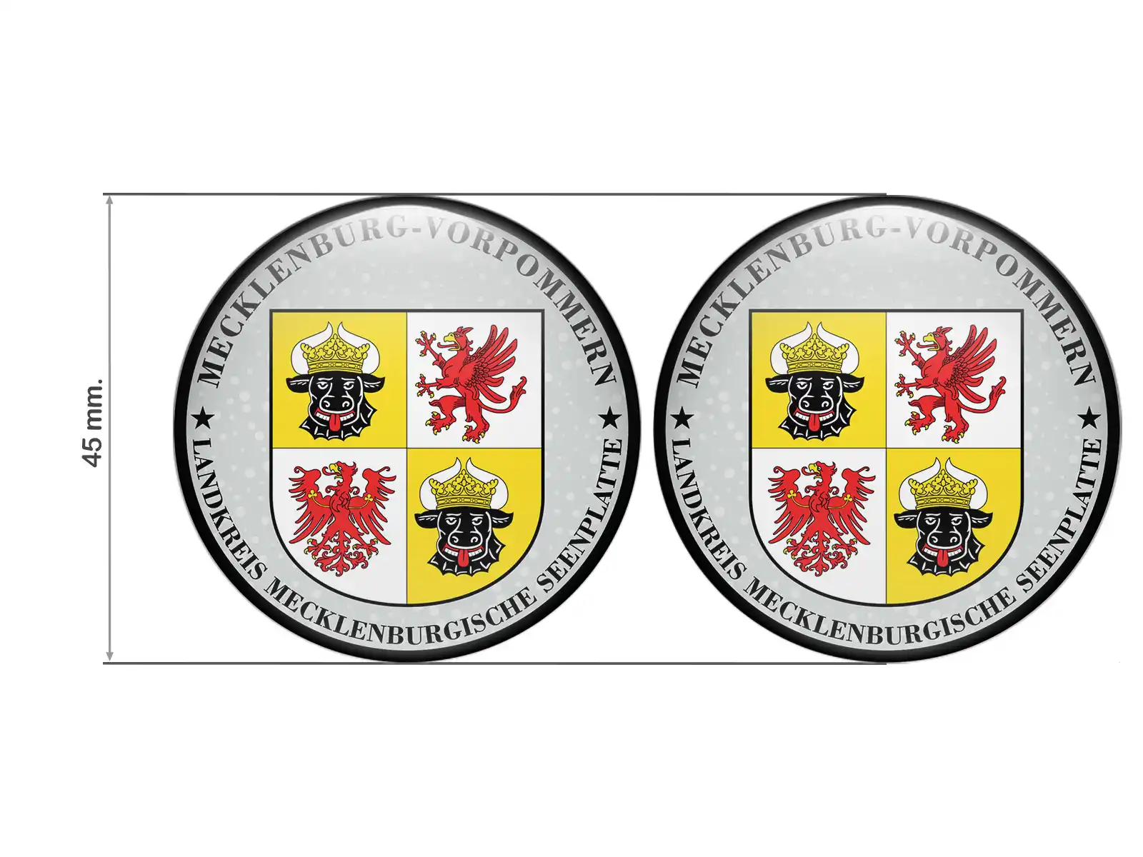 TÜV Plakette Landkreis Mecklenburgische Seenplatte Nummernschild plakette